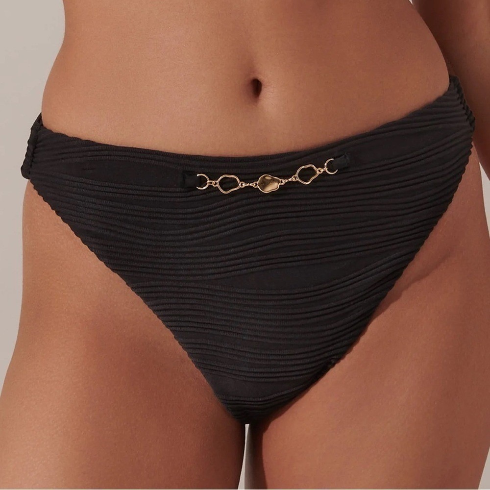 Bluebella Orta High-Waist Bikini Brief Black XS New With‎ Tags